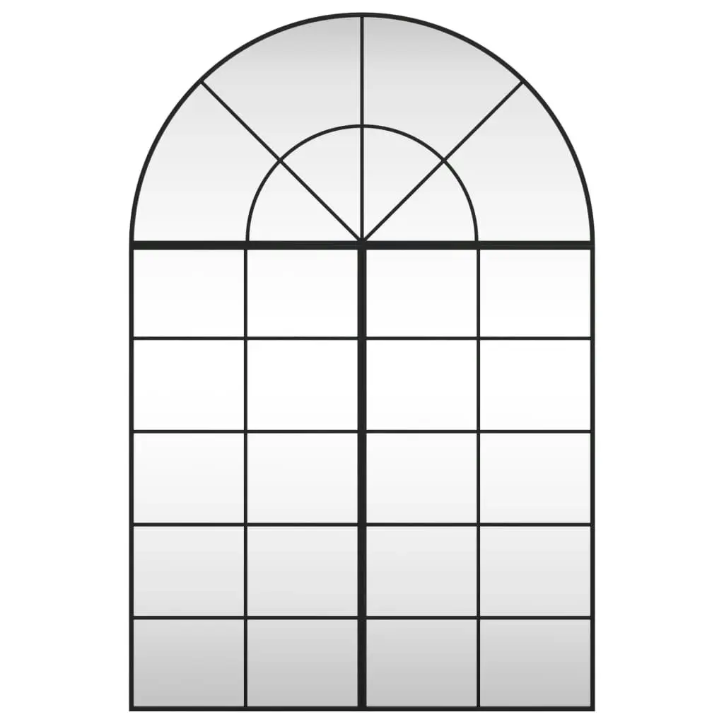 Wall Mirror Black 100x150 cm Arch Iron 3200614