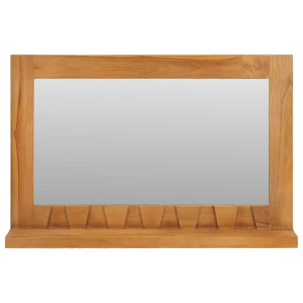 Wall Mirror with Shelf 60x12x40 cm Solid Teak Wood 289071