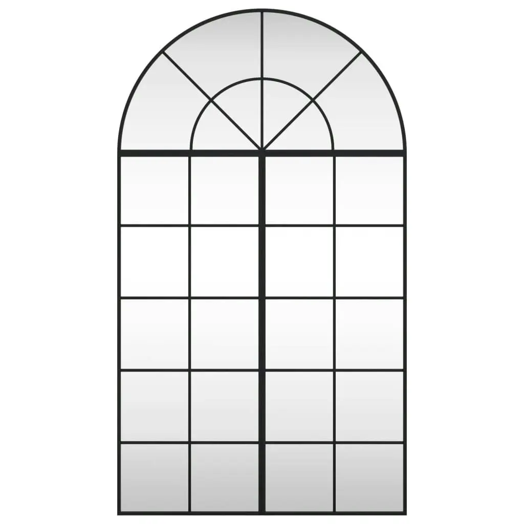 Wall Mirror Black 80x140 cm Arch Iron 3200609