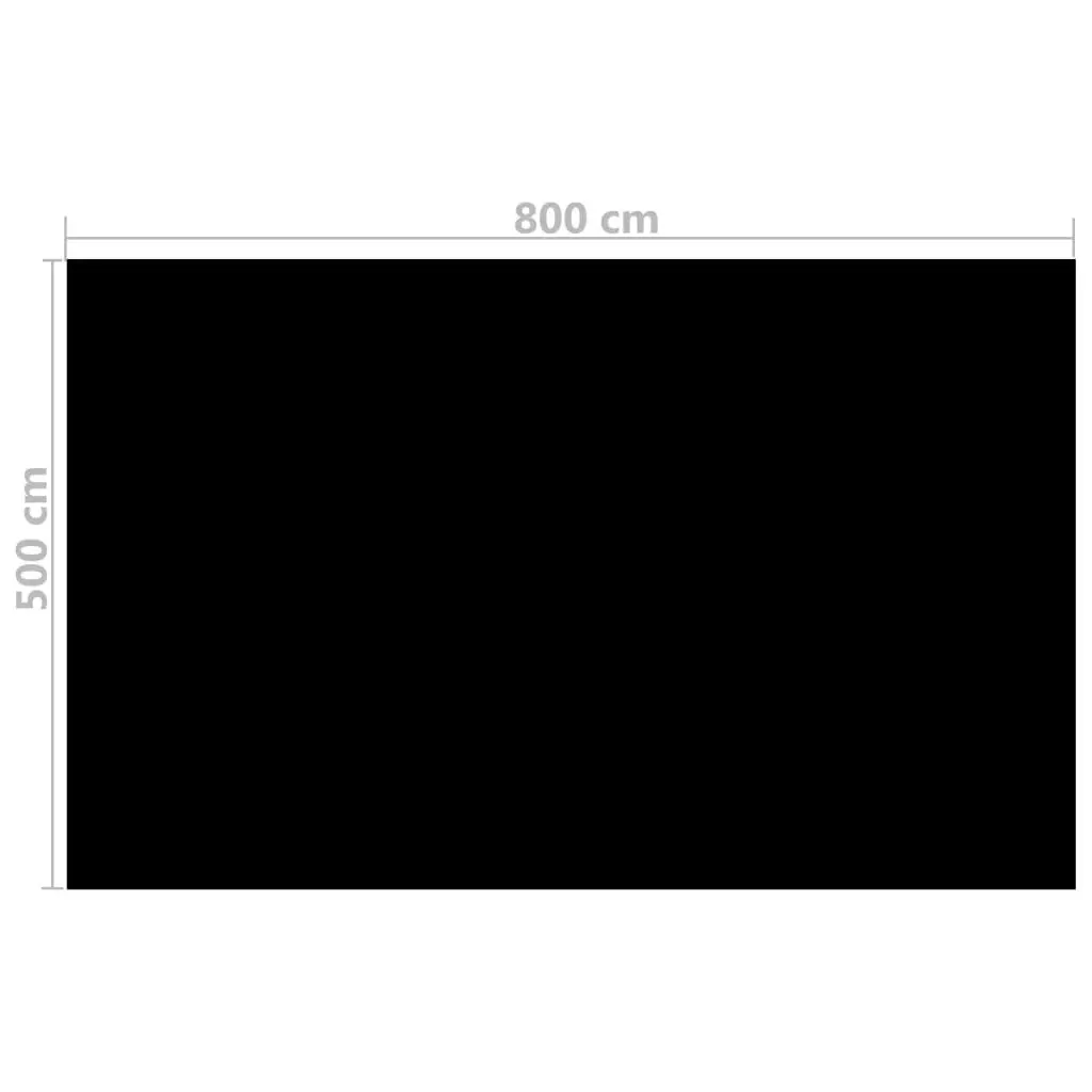 Floating Rectangular PE Solar Pool Film 8 x 5 m Black 90341