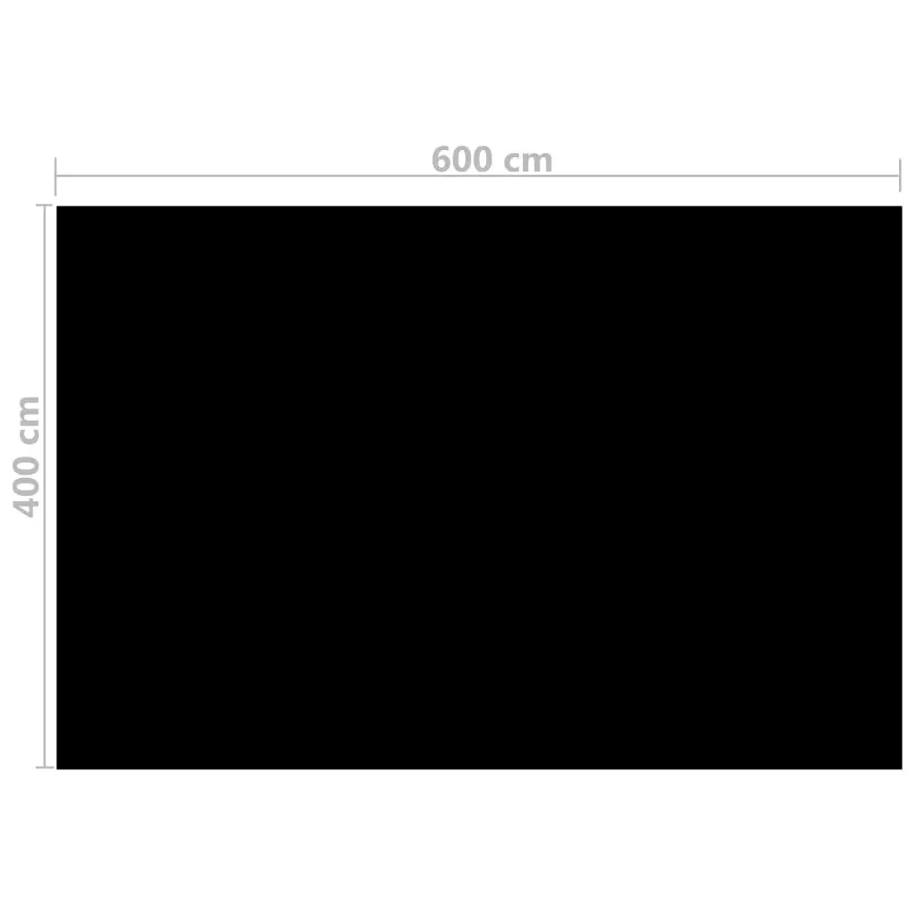 Floating Rectangular PE Solar Pool Film 6 x 4 m Black 90340