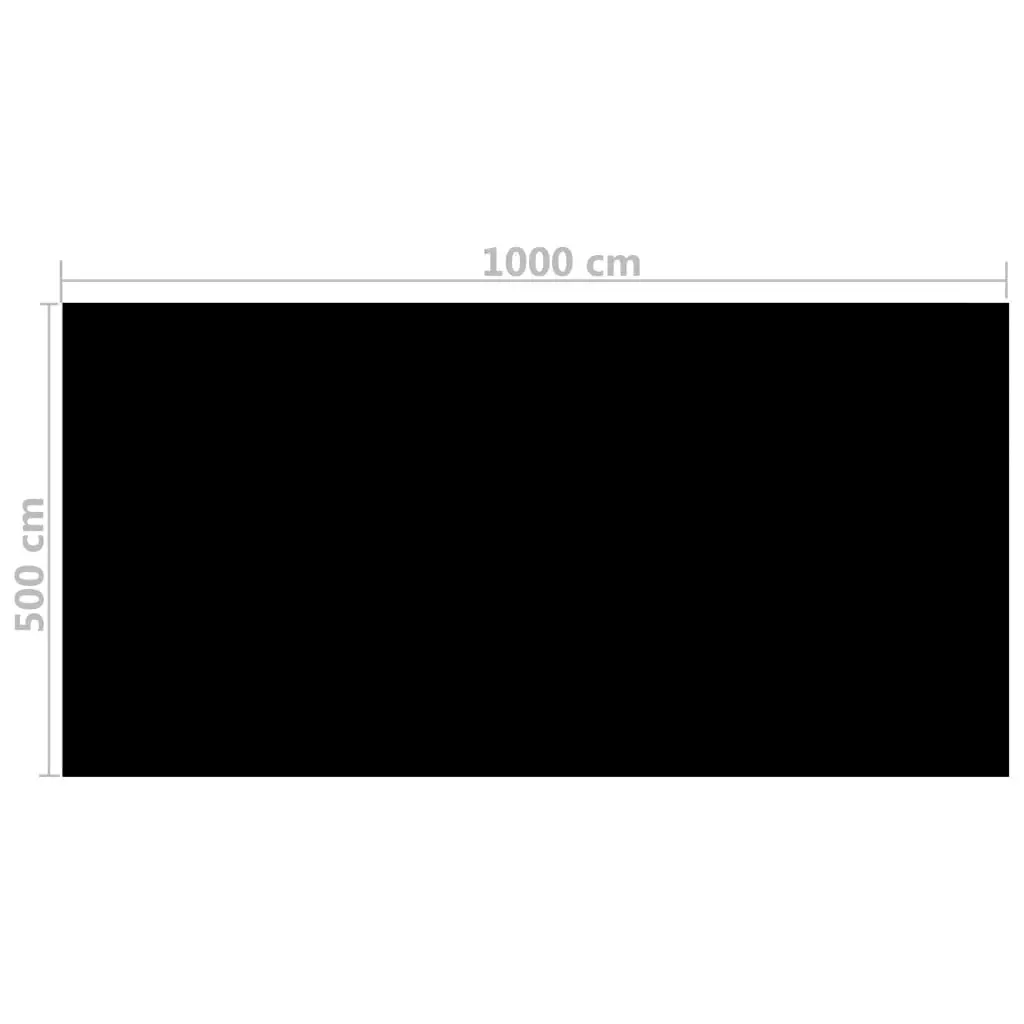 Floating Rectangular PE Solar Pool Film 10 x 5 m Black 90342