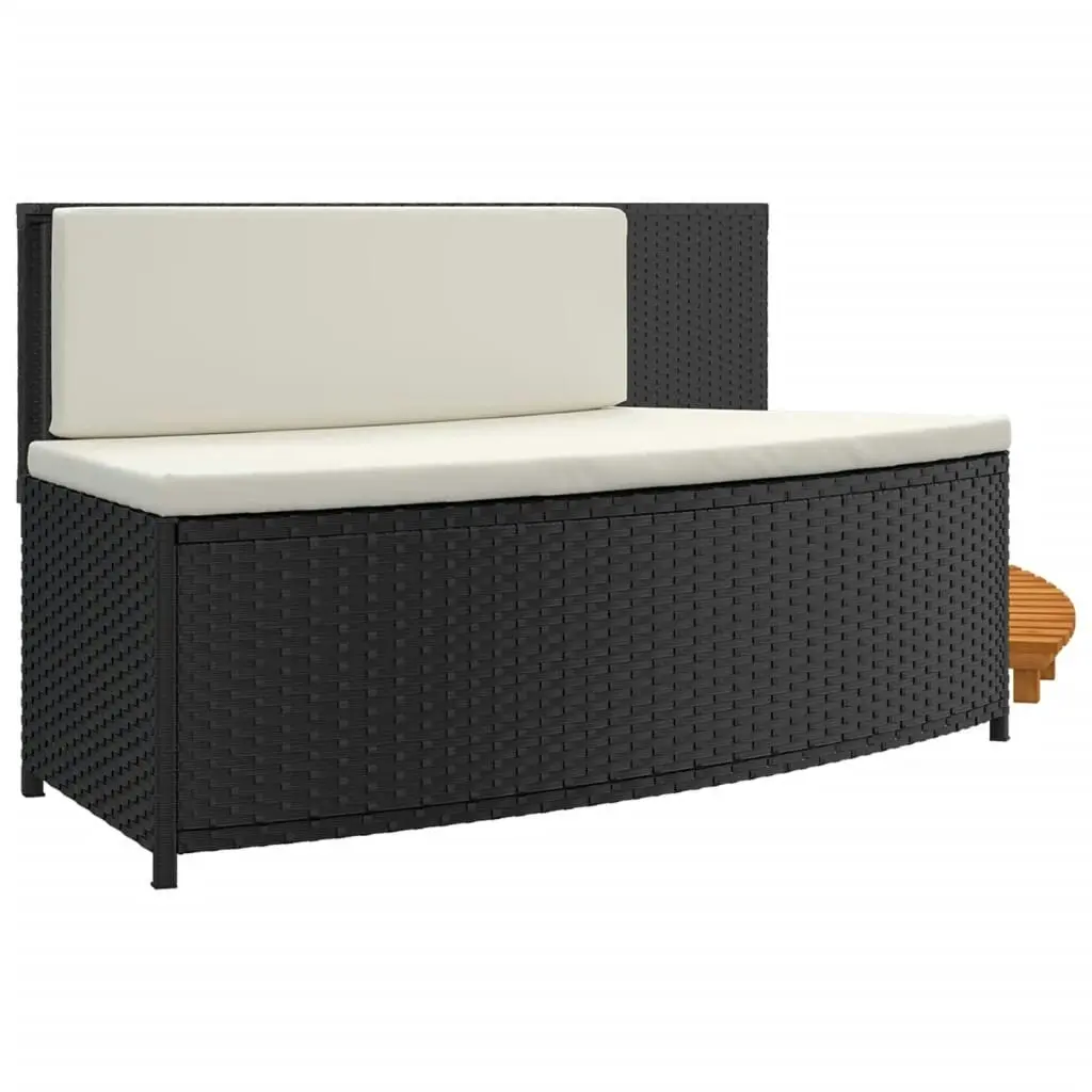 Hot Tub Surround Black Poly Rattan and Solid Wood Acacia 362257