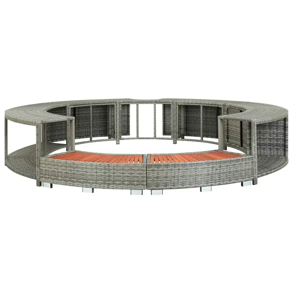 Hot Tub Surround Grey Poly Rattan 46459