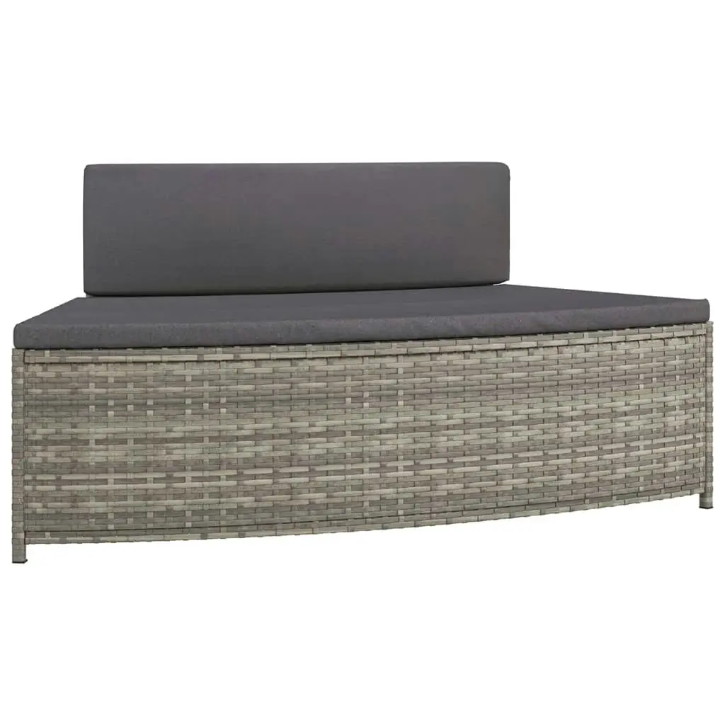 Hot Tub Surround Grey Poly Rattan and Solid Wood Acacia 3157118