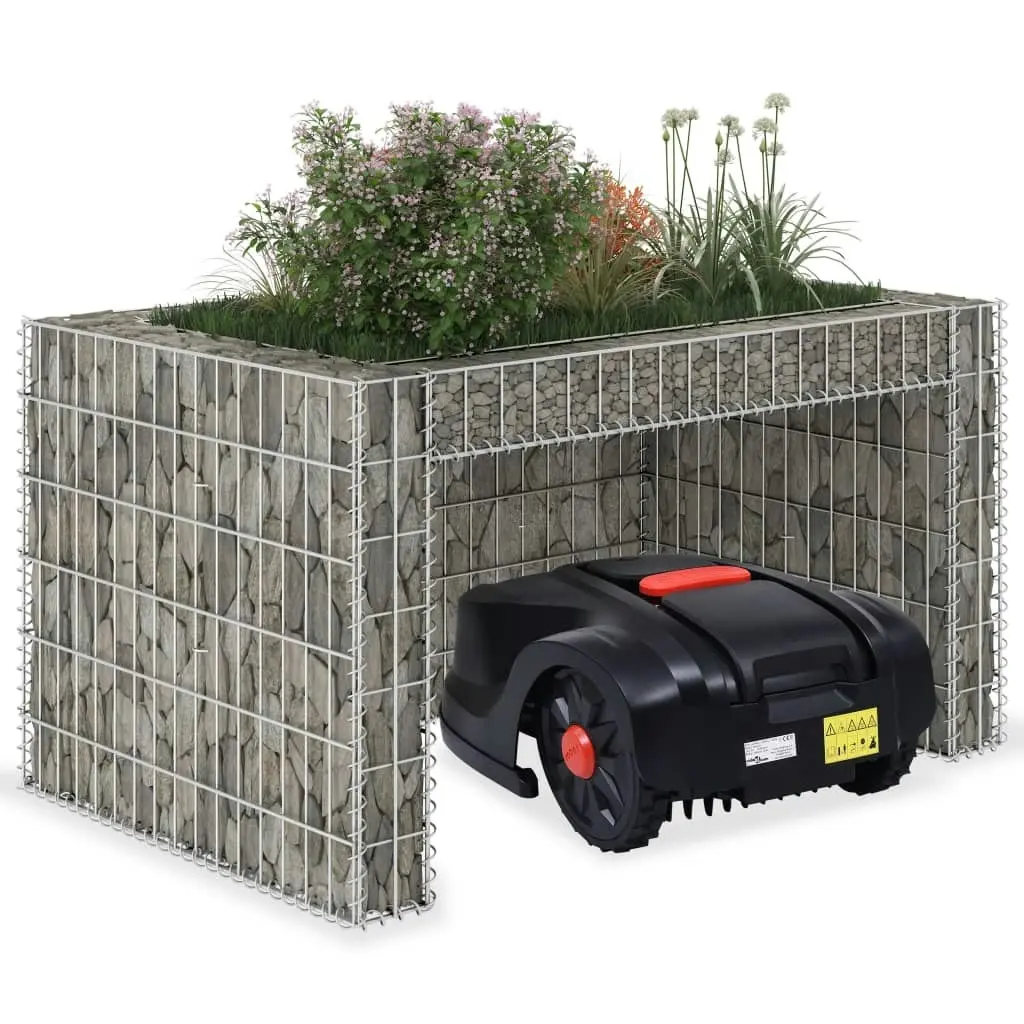 Lawn Mower Garage with Raised Bed 110x80x60 cm Steel Wire 145655