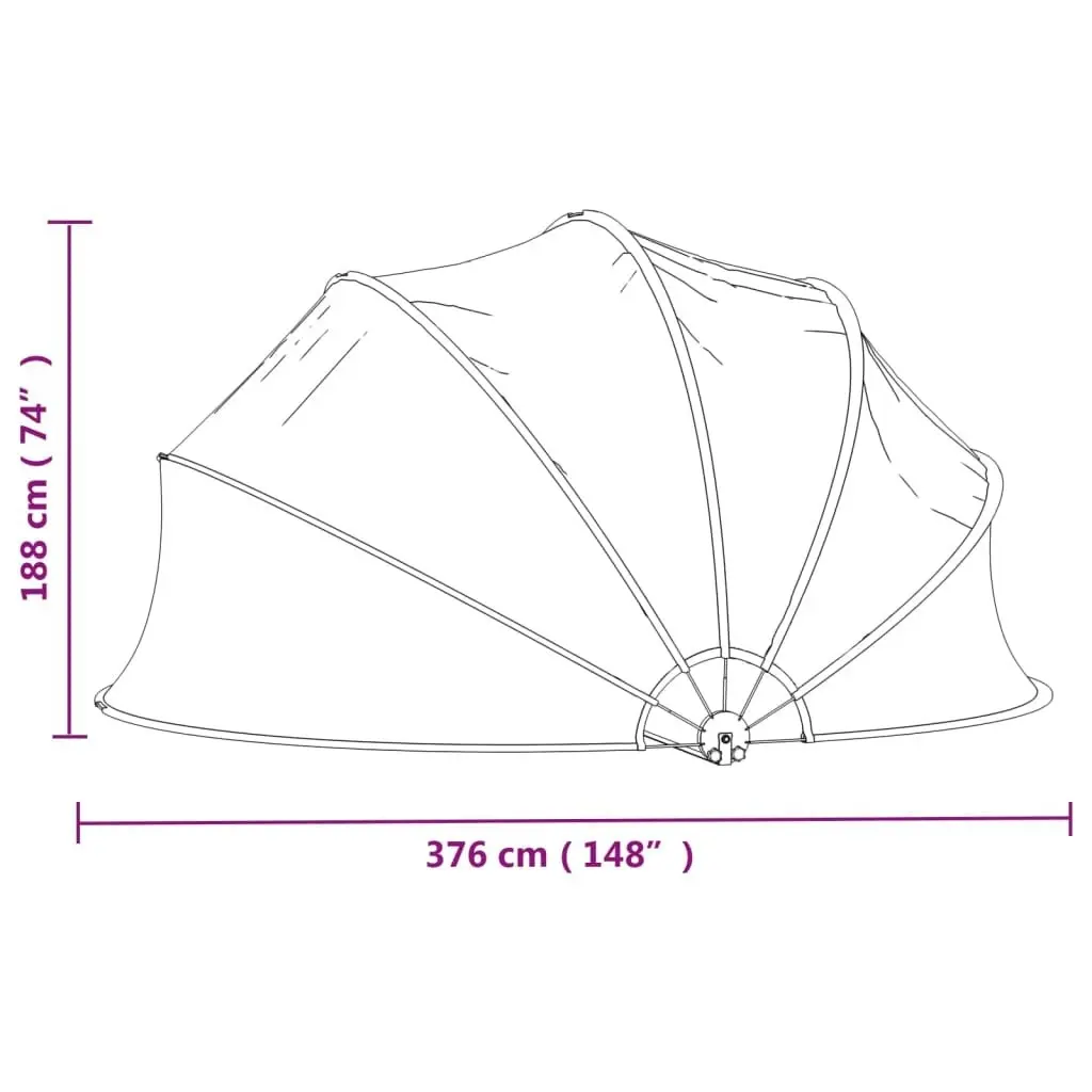 Pool Dome Round 376x188 cm PVC 93813