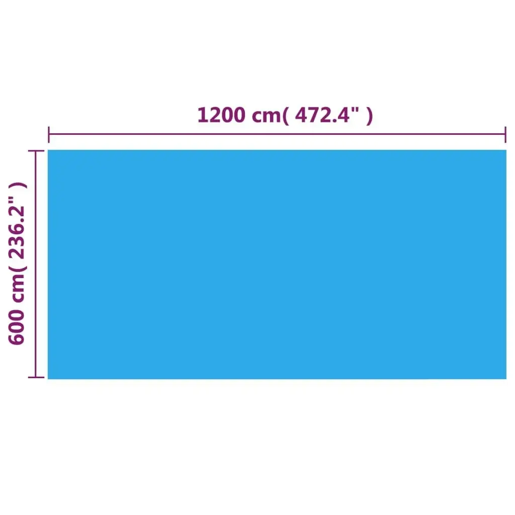 Rectangular Pool Cover 1200x600 cm PE Blue 92962