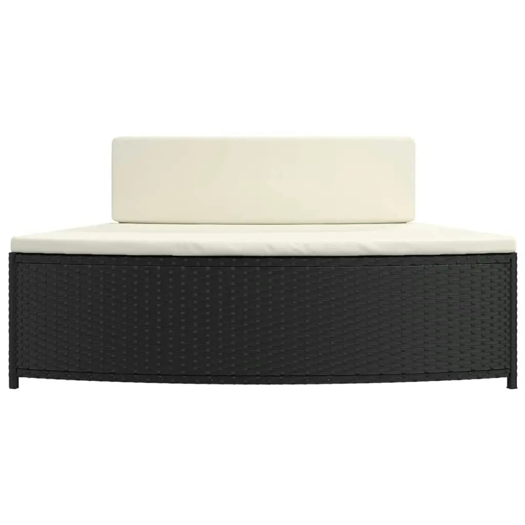 Spa Benches with Cushions 2 pcs Black Poly Rattan 362262