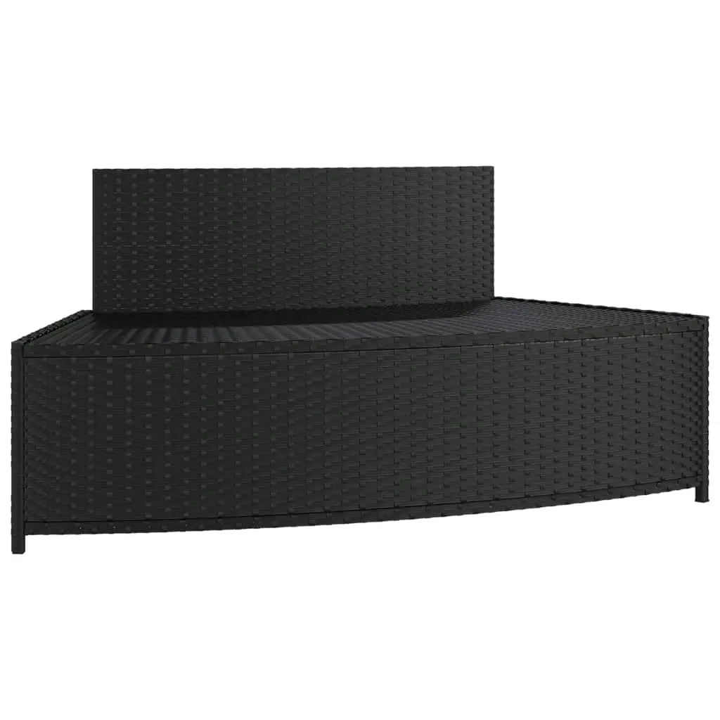 Spa Benches with Cushions 2 pcs Black Poly Rattan 362262