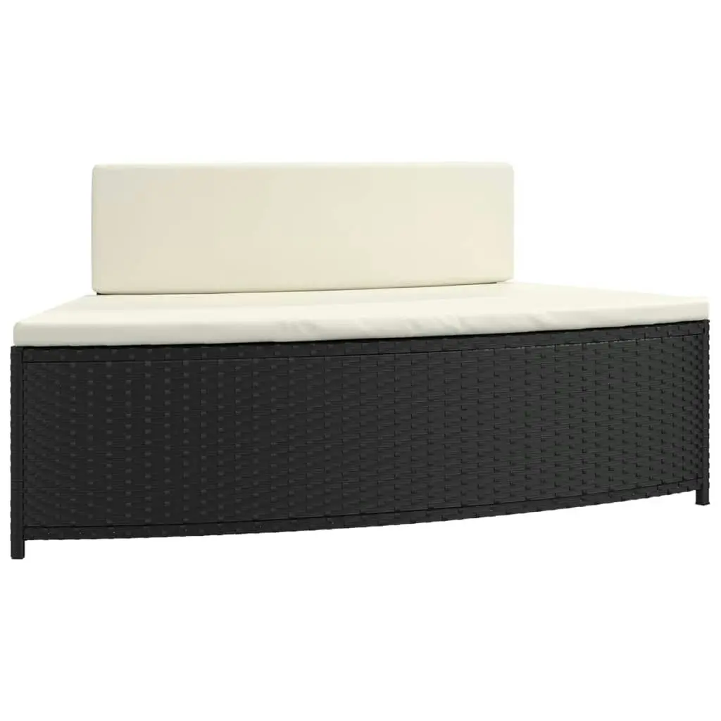 Spa Benches with Cushions 2 pcs Black Poly Rattan 362262