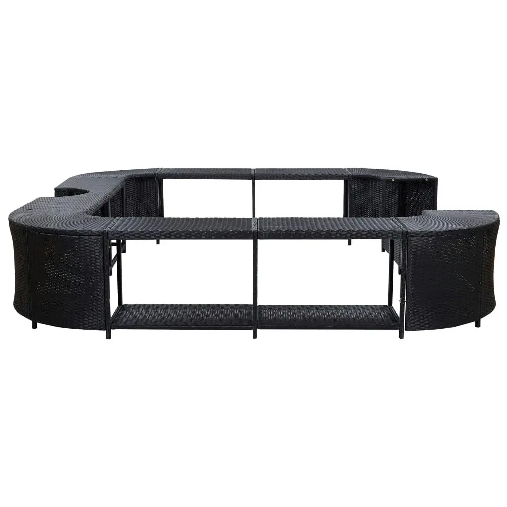 Square Spa Surround Black 268 x 268 x 55 cm Poly Rattan 46073