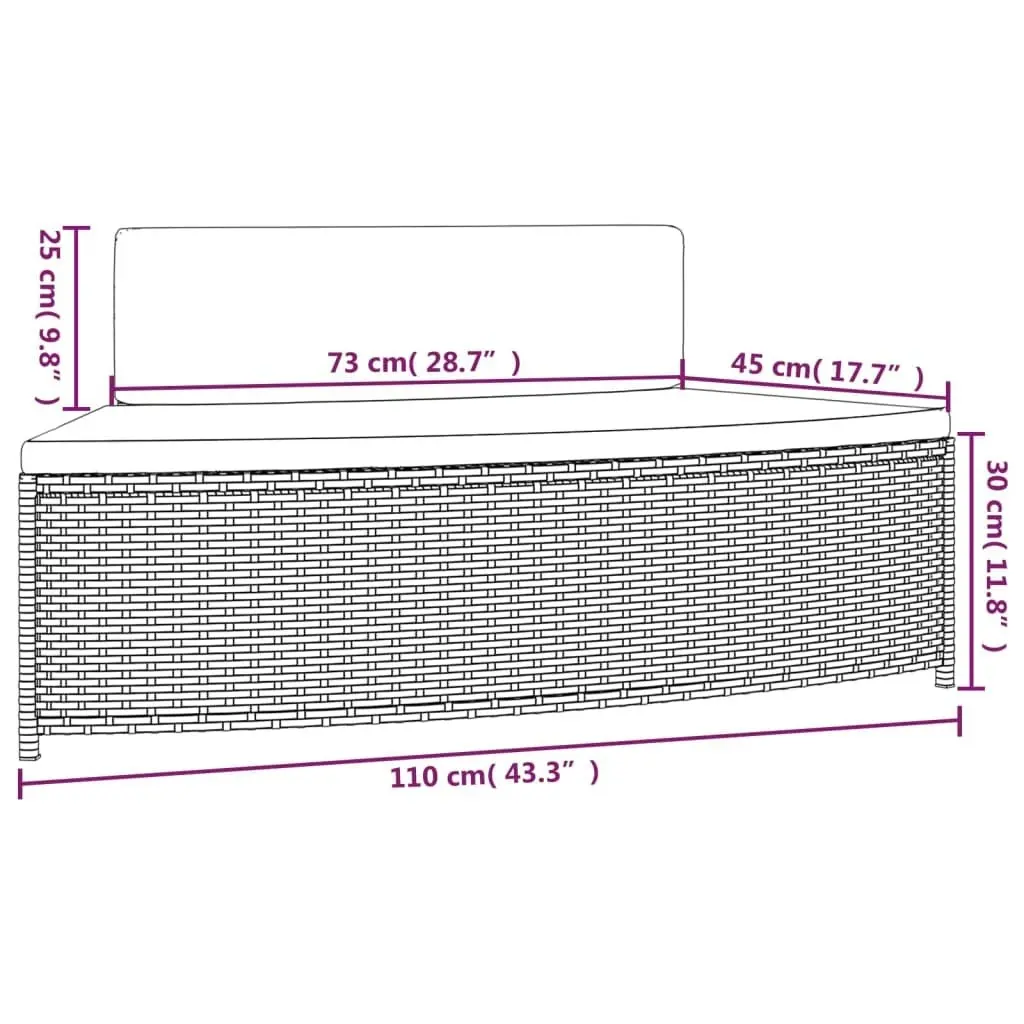 Spa Benches with Cushions 2 pcs Grey Poly Rattan 362263