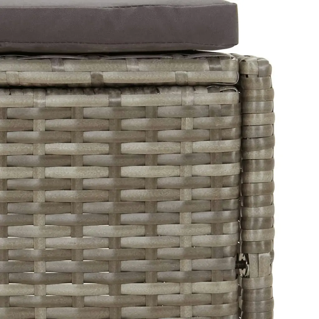 Spa Benches with Cushions 2 pcs Grey Poly Rattan 362263