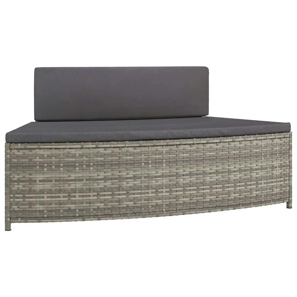 Spa Benches with Cushions 2 pcs Grey Poly Rattan 362263