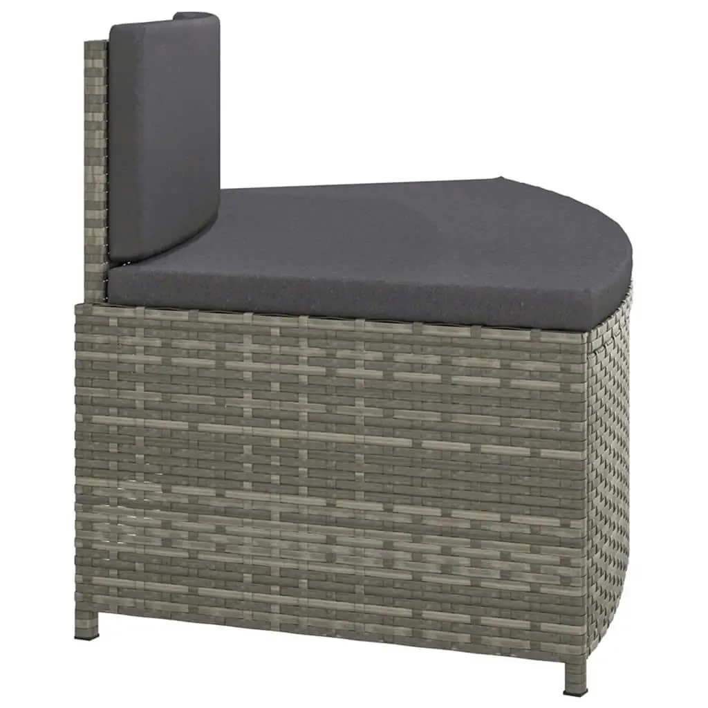 Spa Benches with Cushions 2 pcs Grey Poly Rattan 362263