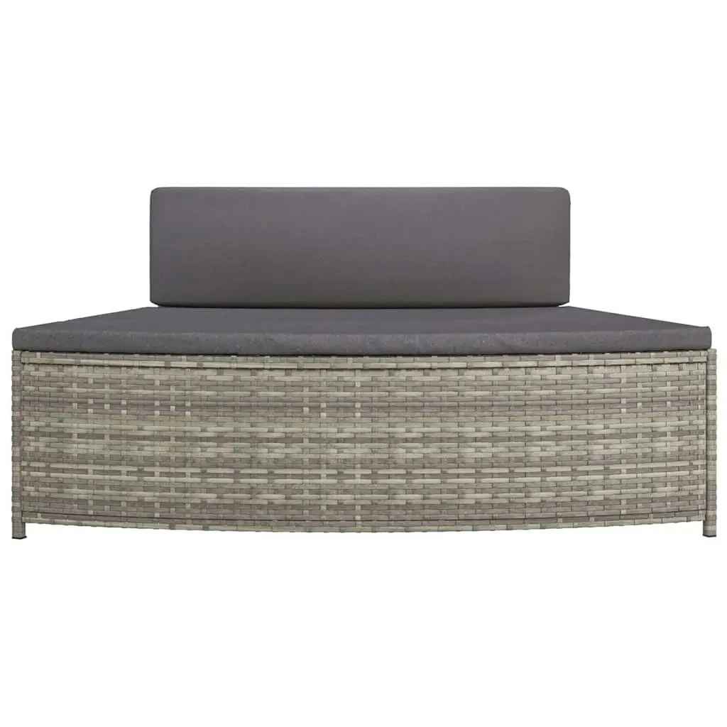 Spa Benches with Cushions 2 pcs Grey Poly Rattan 362263