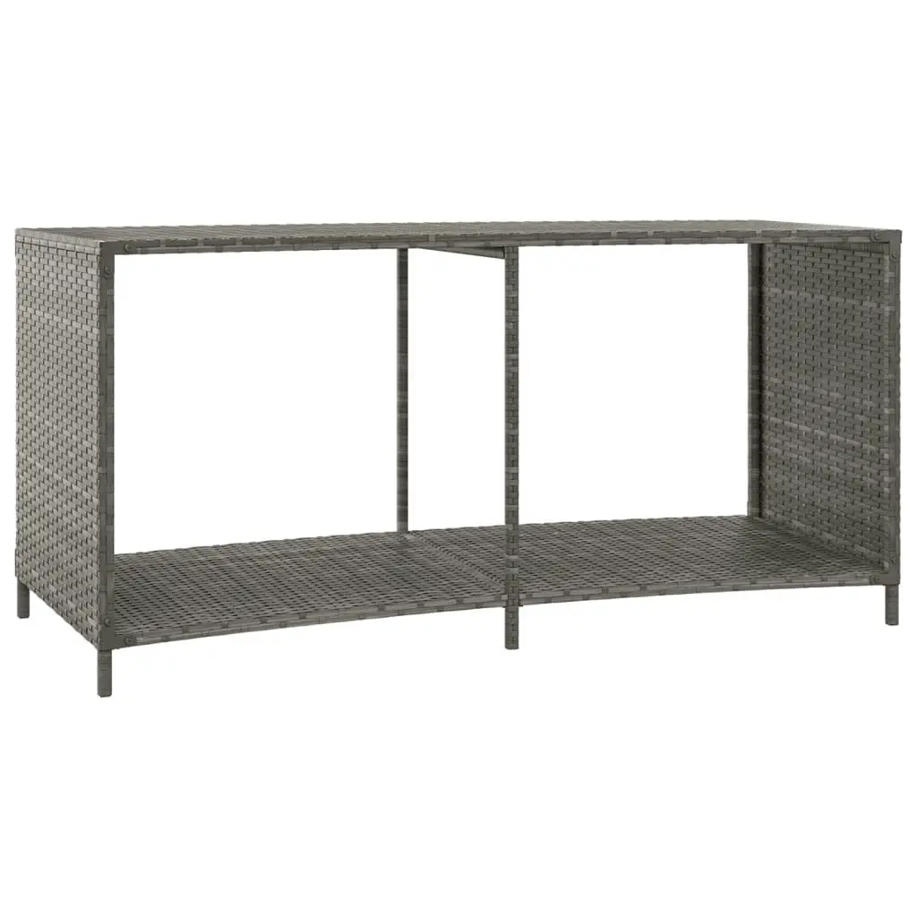 Storage Shelves 2 pcs Grey Poly Rattan 362265