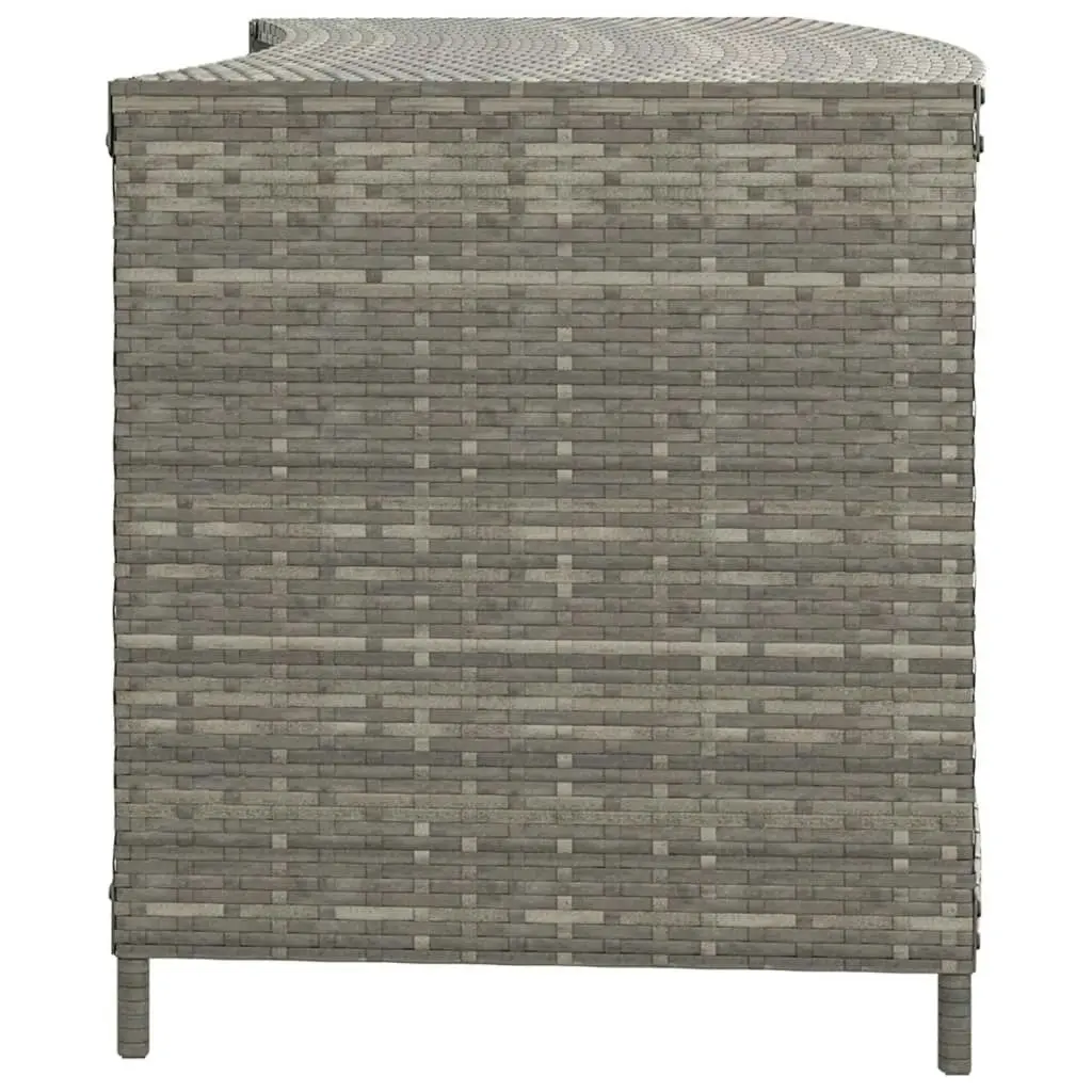 Storage Shelves 2 pcs Grey Poly Rattan 362265