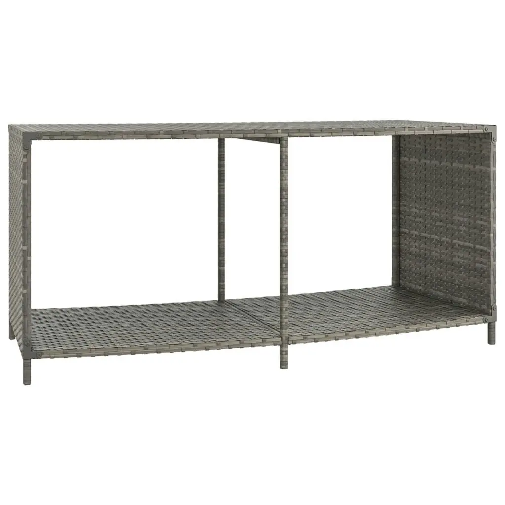 Storage Shelves 2 pcs Grey Poly Rattan 362265