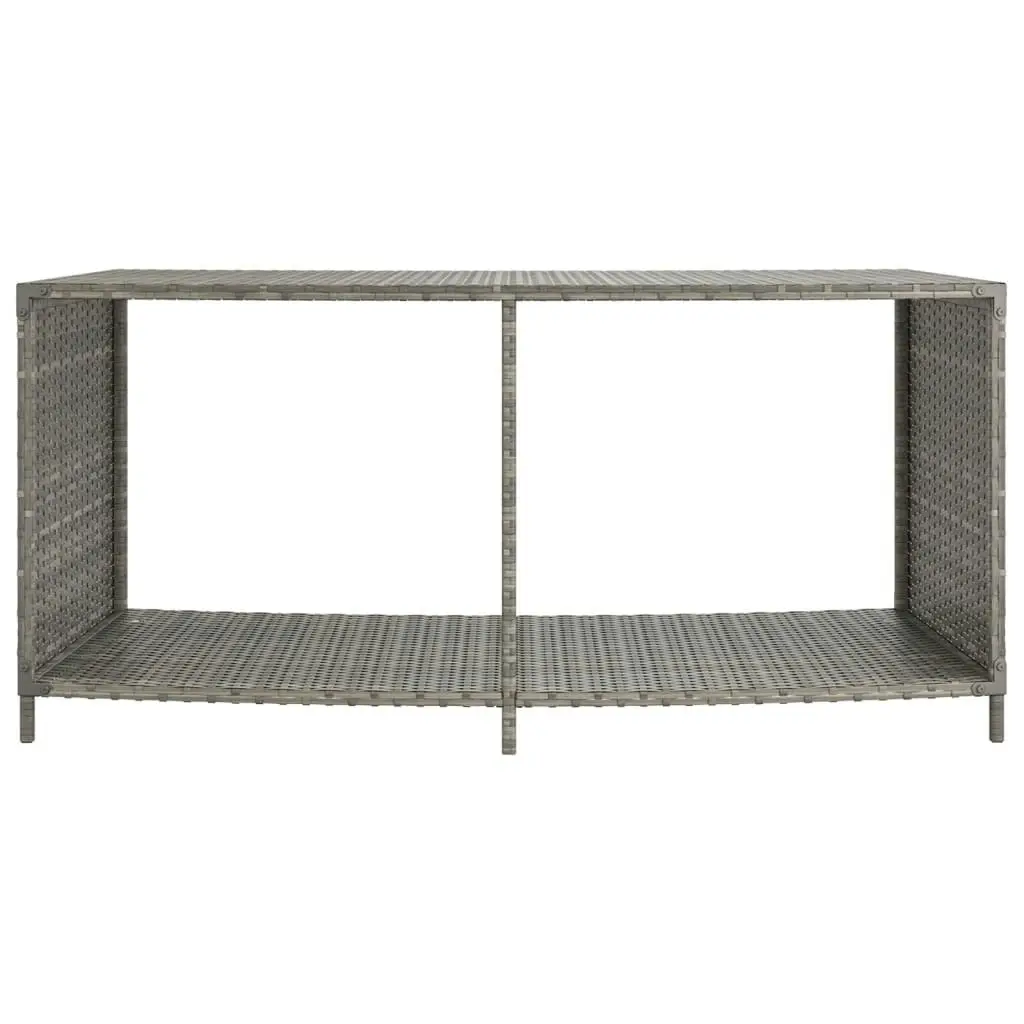 Storage Shelves 2 pcs Grey Poly Rattan 362265