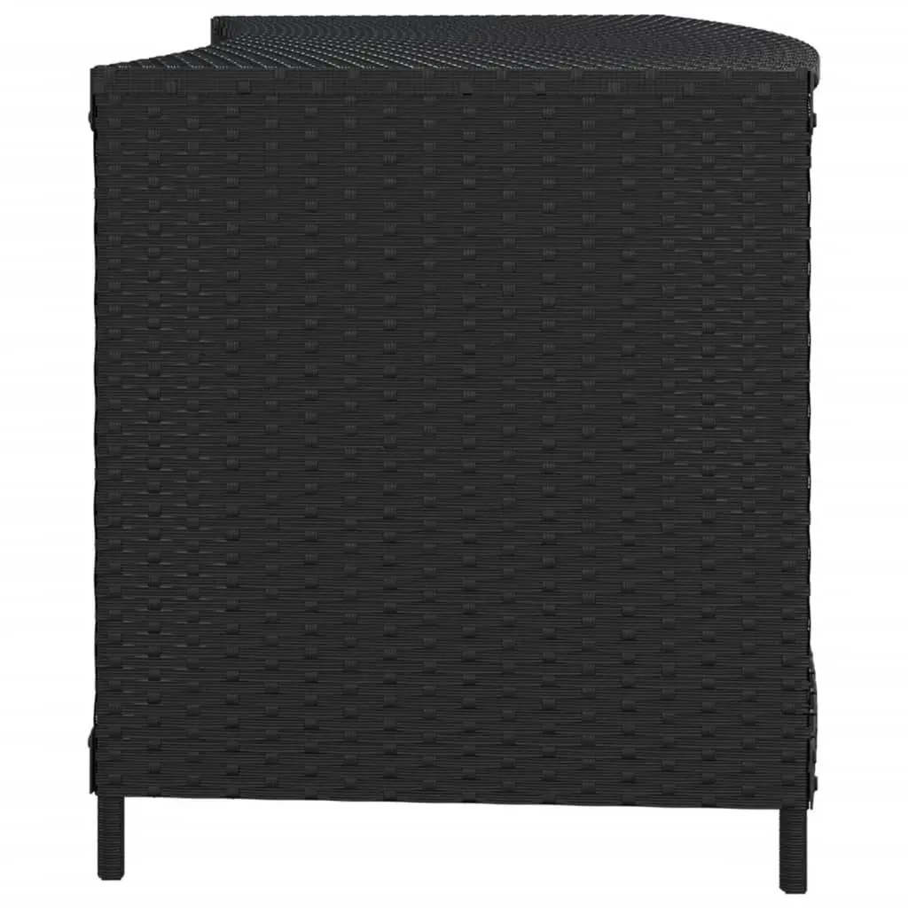 Storage Shelves 2 pcs Black Poly Rattan 362264