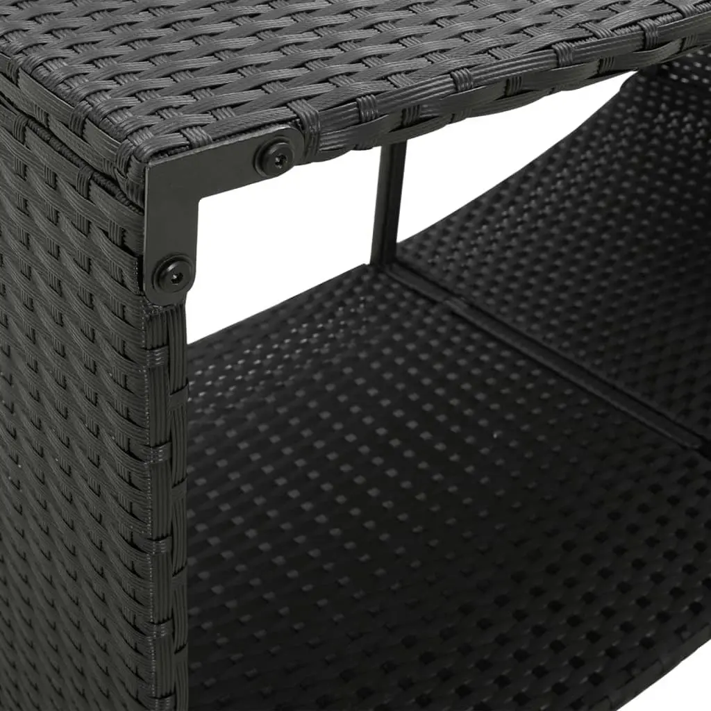 Storage Shelves 2 pcs Black Poly Rattan 362264