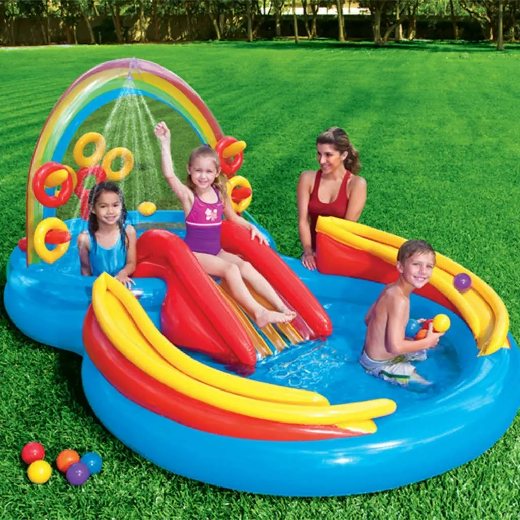 Intex Inflatable Pool Rainbow Ring Play Center 297x193x135 cm 91526