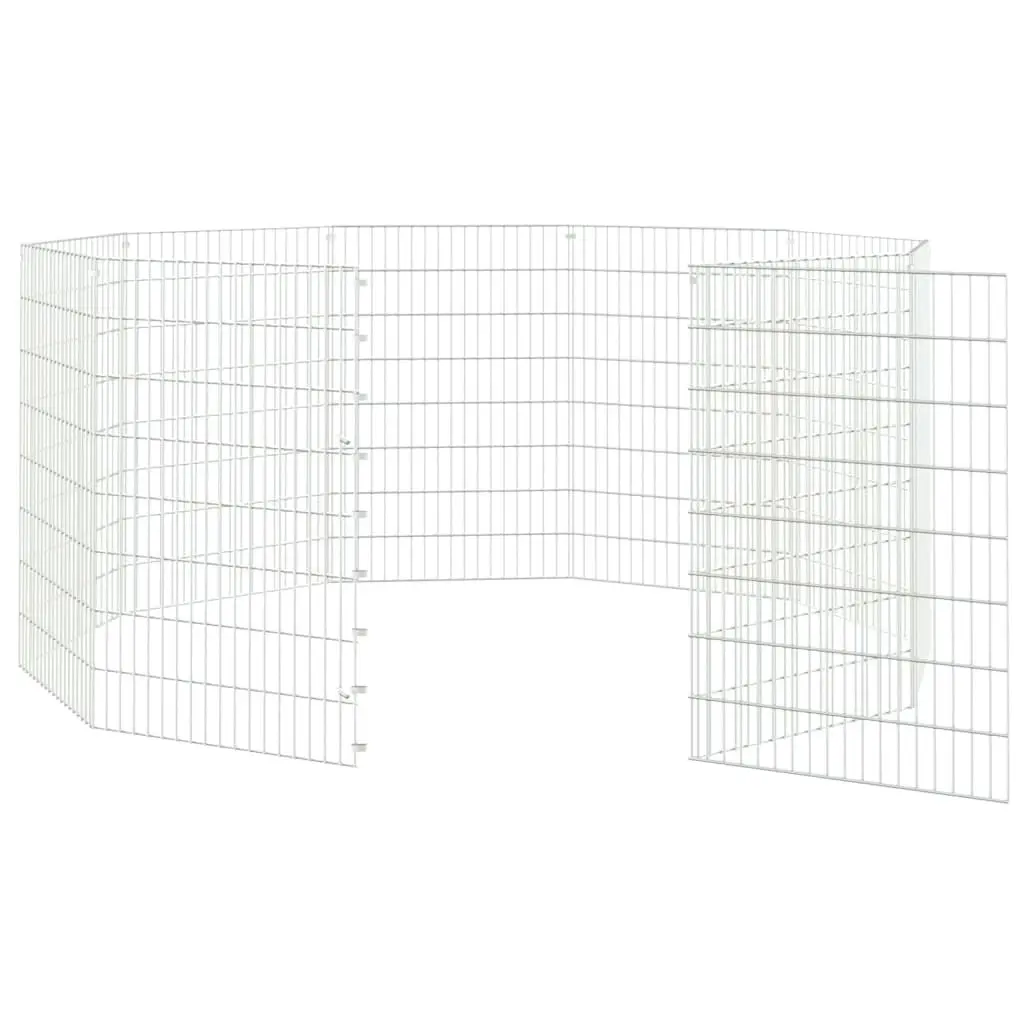 Free Range Animal Enclosure 10-Panel 54x80 cm Galvanised Iron 171579