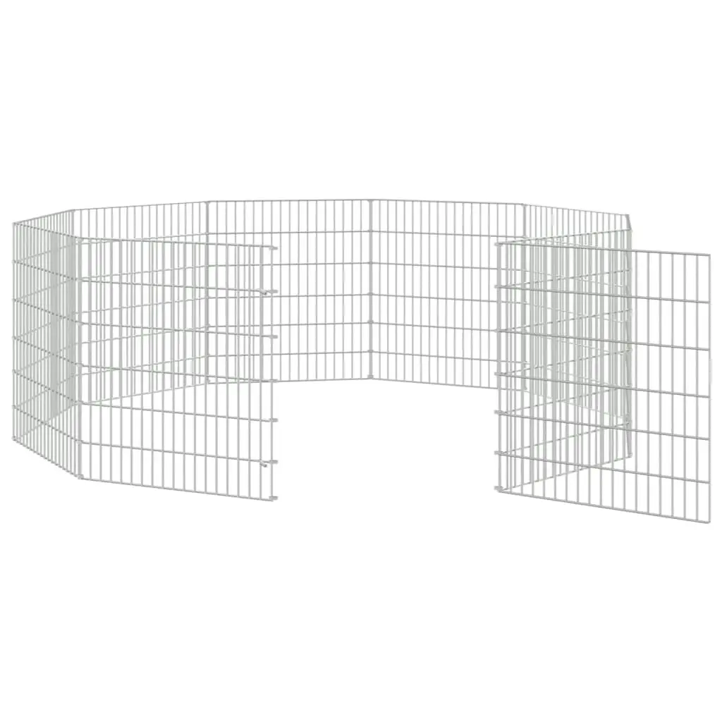 10-Panel Rabbit Cage 54x60 cm Galvanised Iron 171575