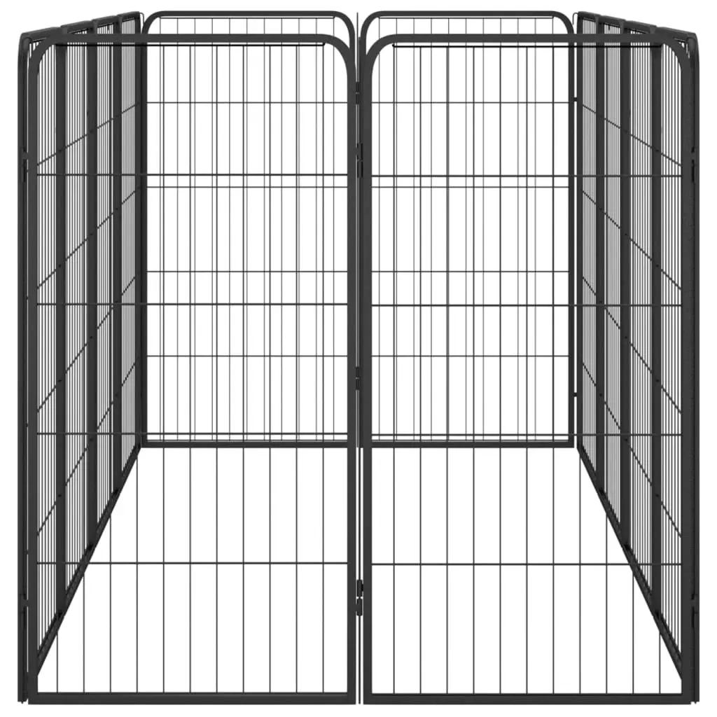 12-Panel Dog Playpen Black 50x100 cm Powder-coated Steel 3115959