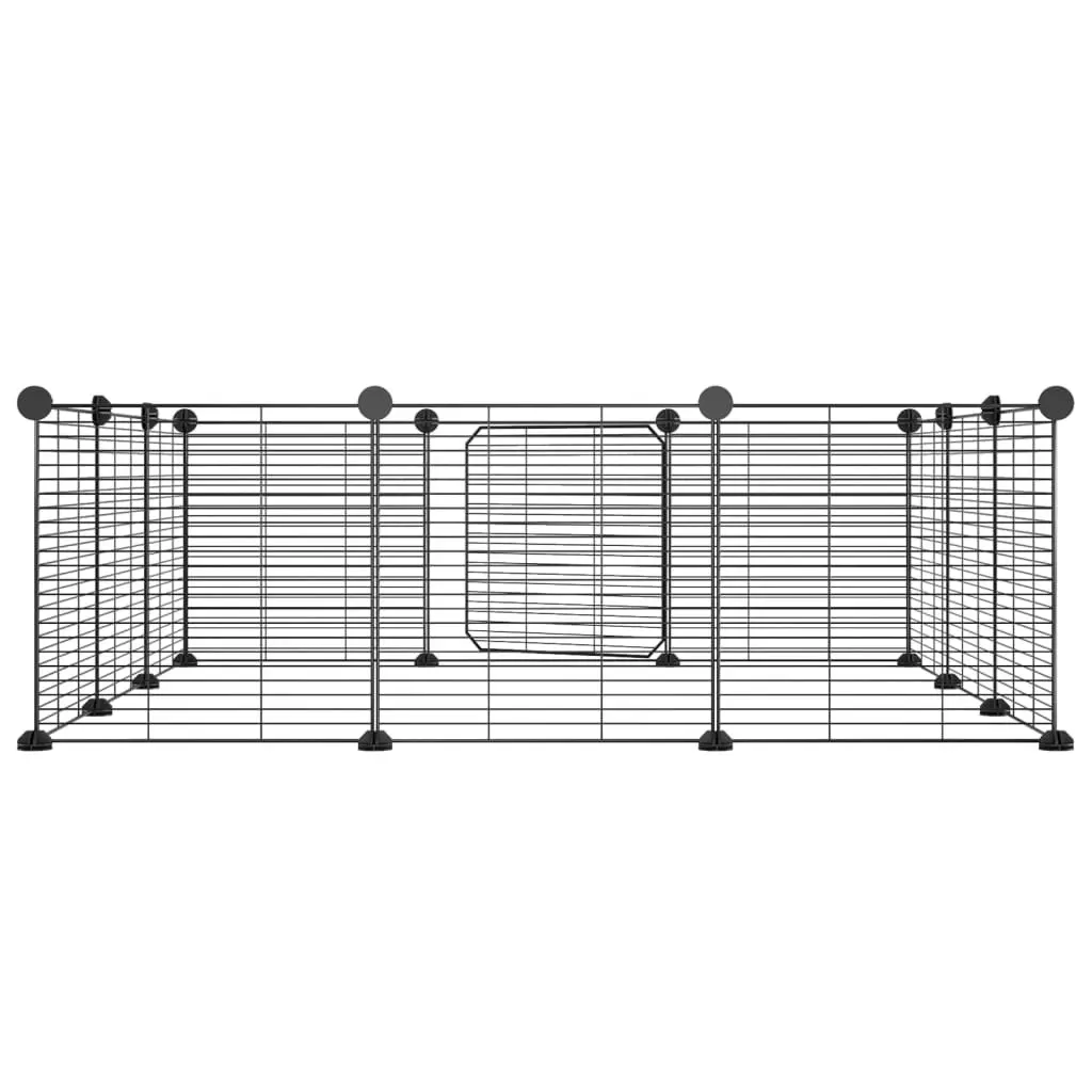 12-Panel Pet Cage with Door Black 35x35 cm Steel 171626