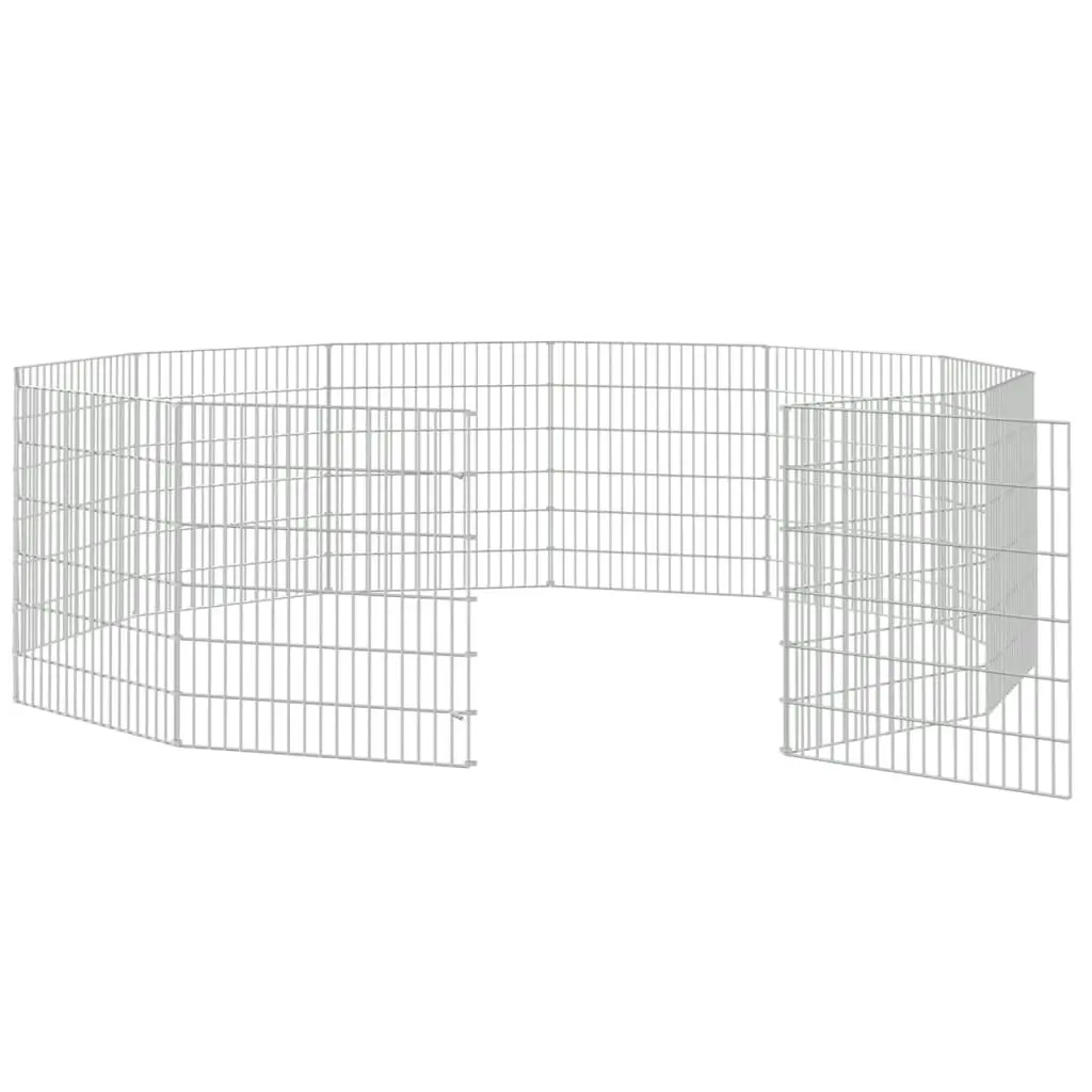 Free Range Animal Enclosure 12-Panel 54x60 cm Galvanised Iron 171576