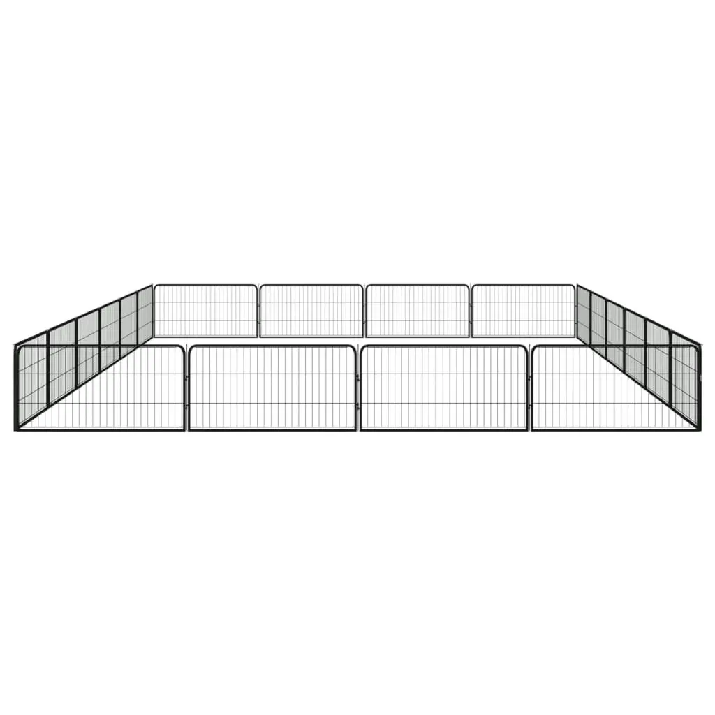 20-Panel Dog Playpen Black 100x50 cm Powder-coated Steel 3115970