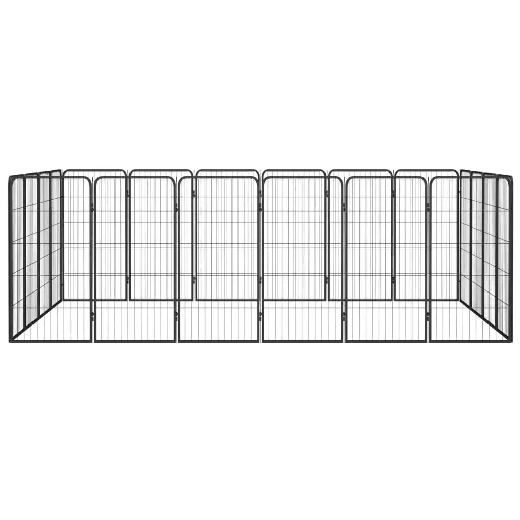 20-Panel Dog Playpen Black 50x100 cm Powder-coated Steel 3115961