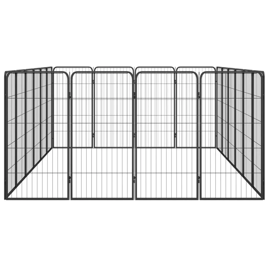 20-Panel Dog Playpen Black 50x100 cm Powder-coated Steel 3115961