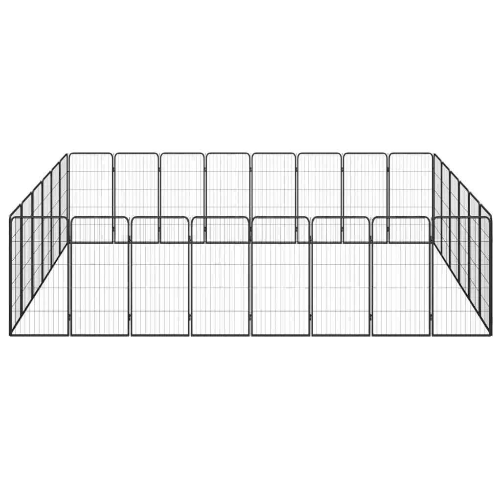 28-Panel Dog Playpen Black 50x100 cm Powder-coated Steel 3115963