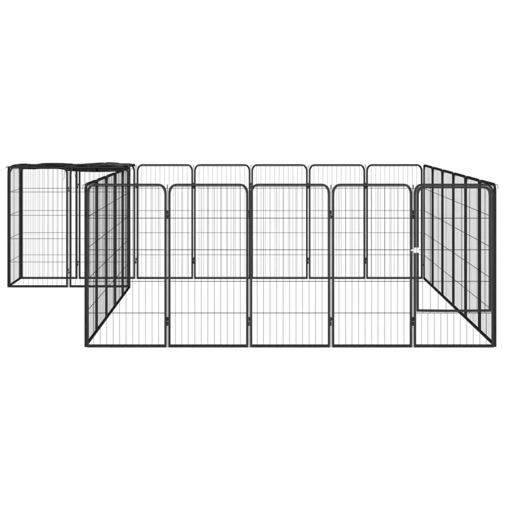 26-Panel Dog Playpen Black 50x100 cm Powder-coated Steel 3115952