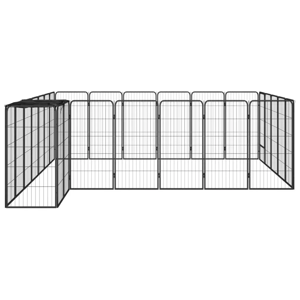 26-Panel Dog Playpen Black 50x100 cm Powder-coated Steel 3115952