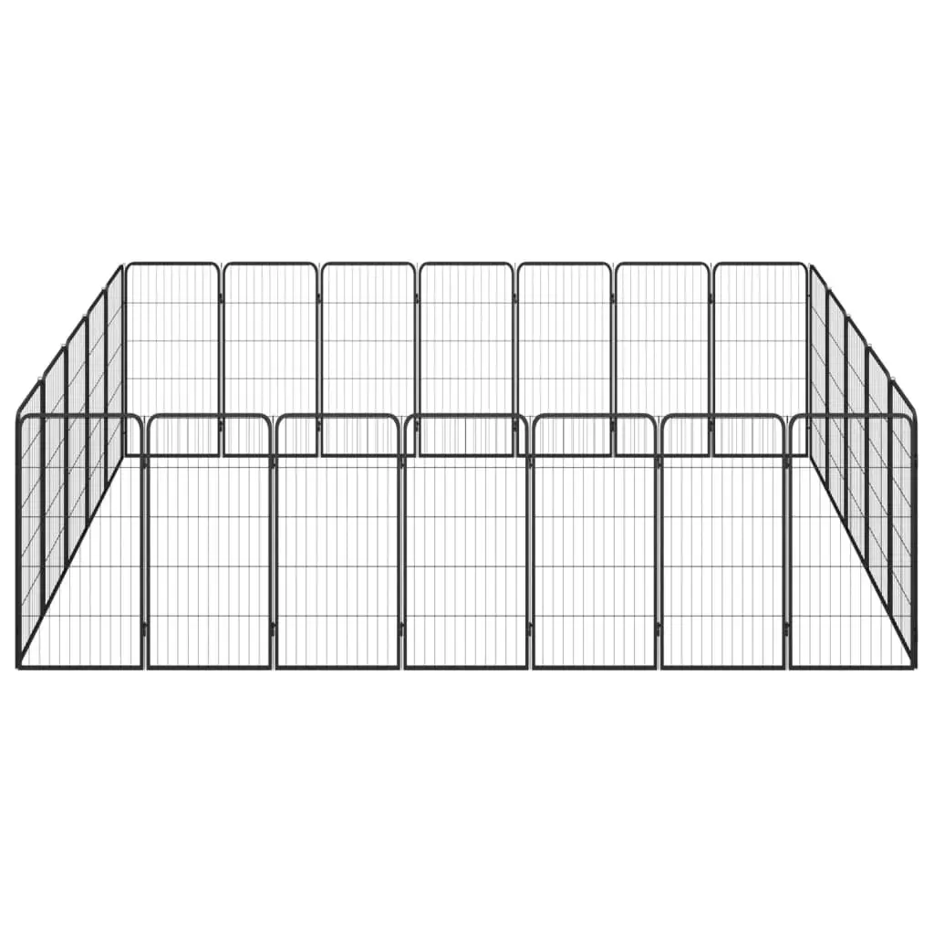 24-Panel Dog Playpen Black 50x100 cm Powder-coated Steel 3115962