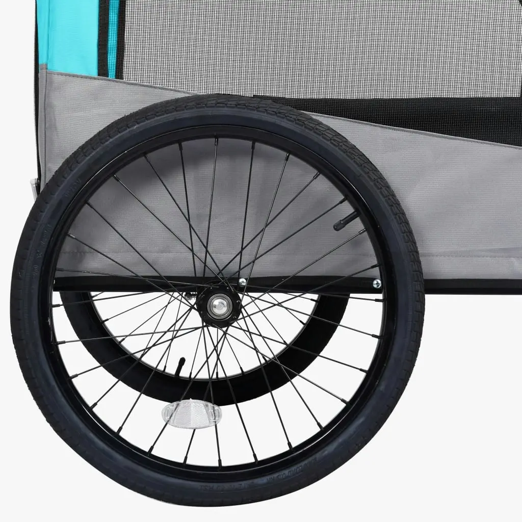 2-in-1 Pet Bike Trailer and Jogging Stroller Blue and Grey 92441