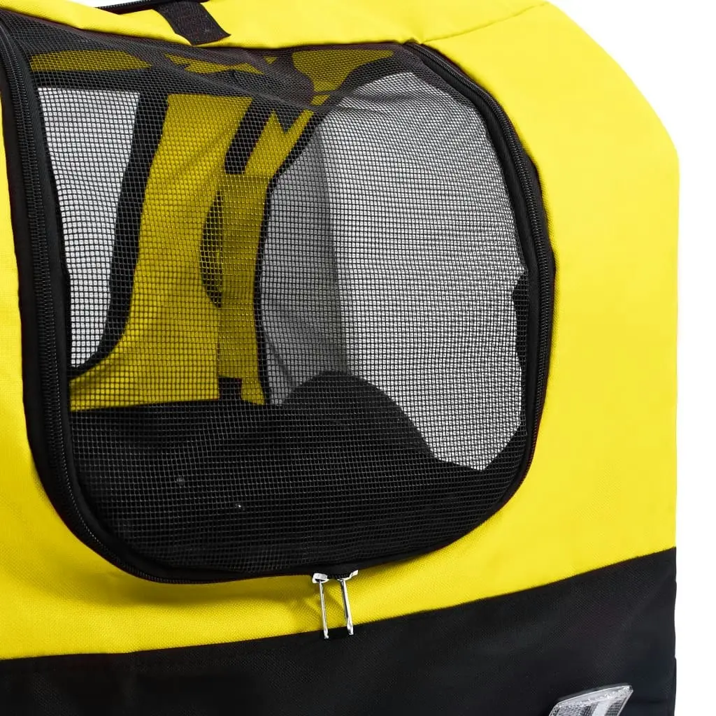 2-in-1 Pet Bike Trailer and Jogging Stroller Yellow and Black 92439