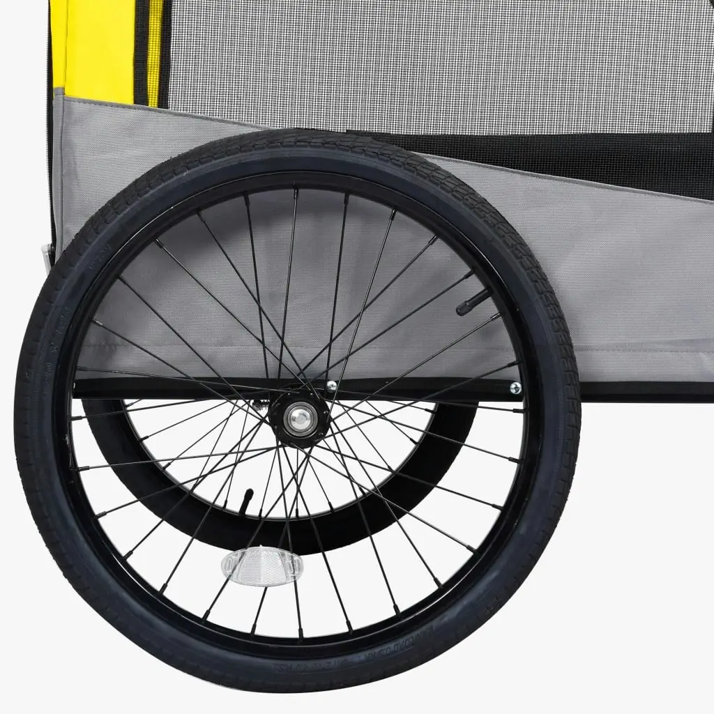 2-in-1 Pet Bike Trailer and Jogging Stroller Yellow and Grey 92442