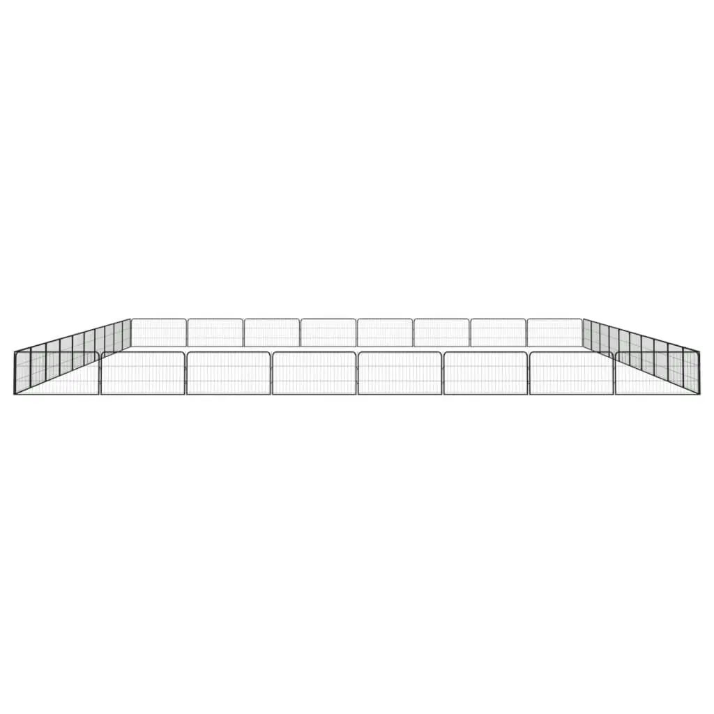 36-Panel Dog Playpen Black 100x50 cm Powder-coated Steel 3115974