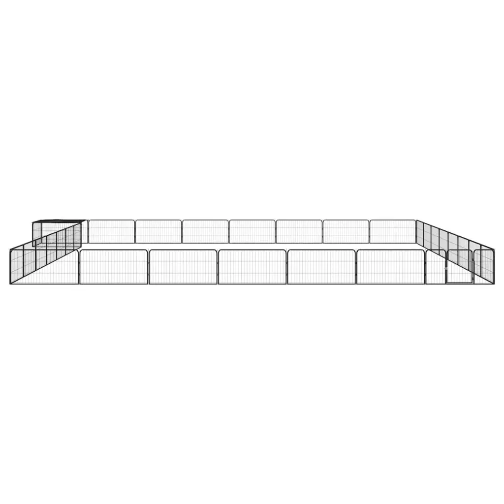 32-Panel Dog Playpen Black 100x50 cm Powder-coated Steel 3115982