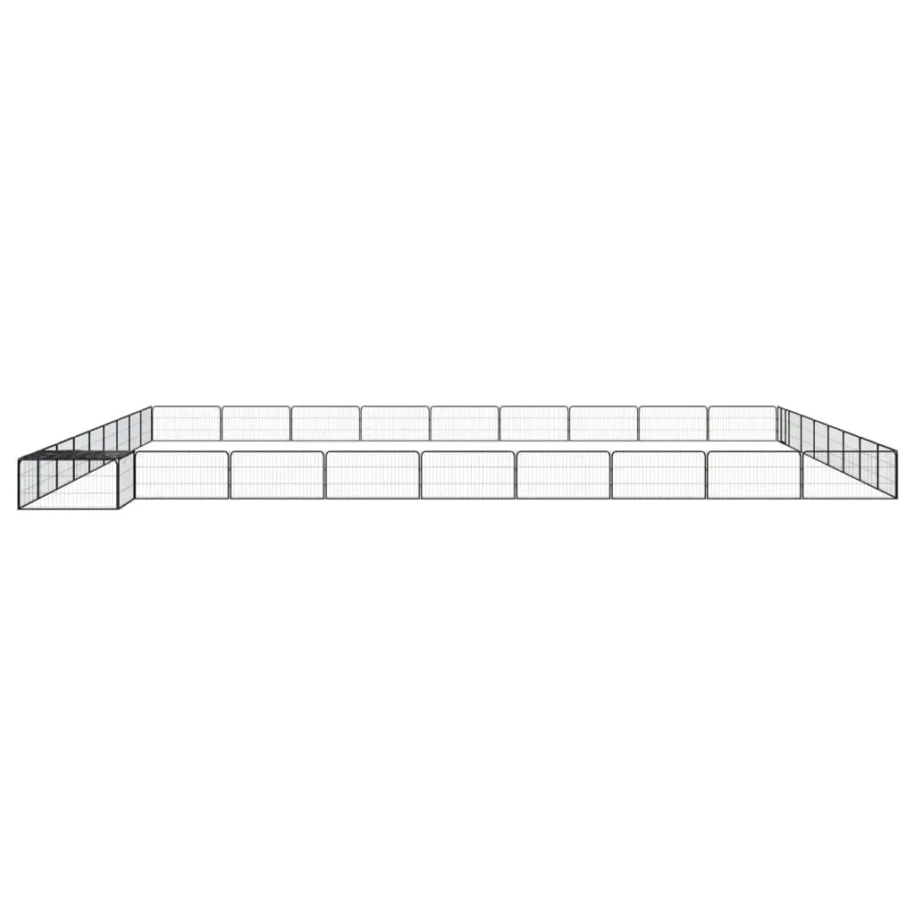 36-Panel Dog Playpen Black 100x50 cm Powder-coated Steel 3115983