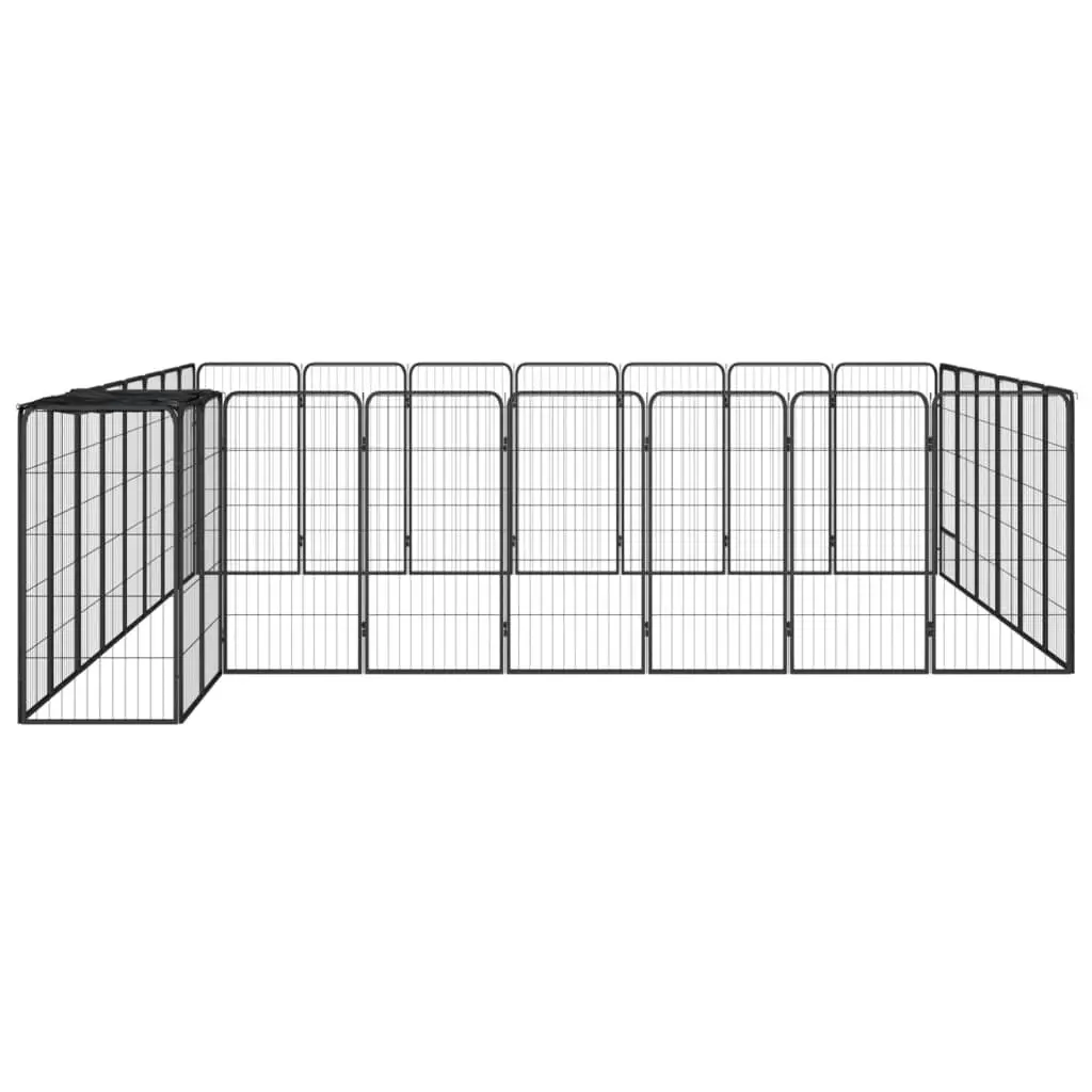 30-Panel Dog Playpen Black 50x100 cm Powder-coated Steel 3115953