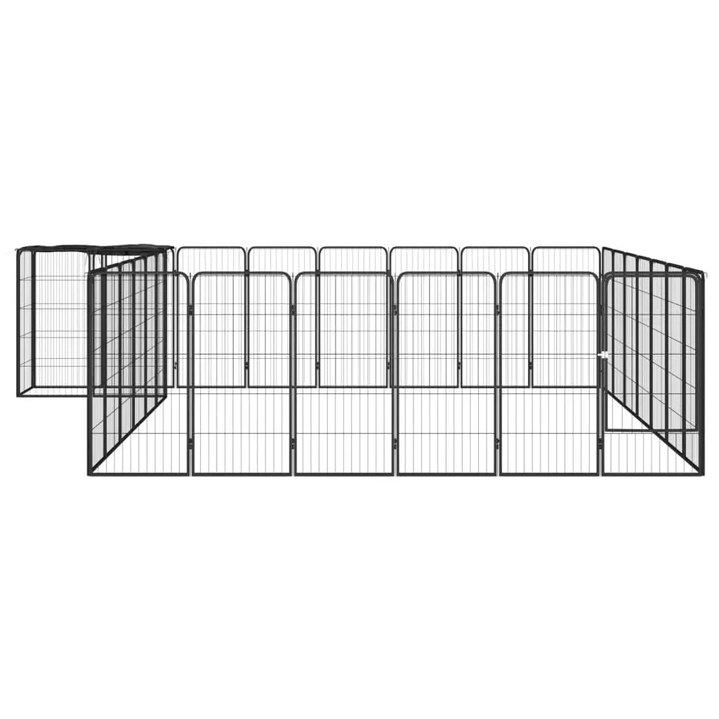 30-Panel Dog Playpen Black 50x100 cm Powder-coated Steel 3115953