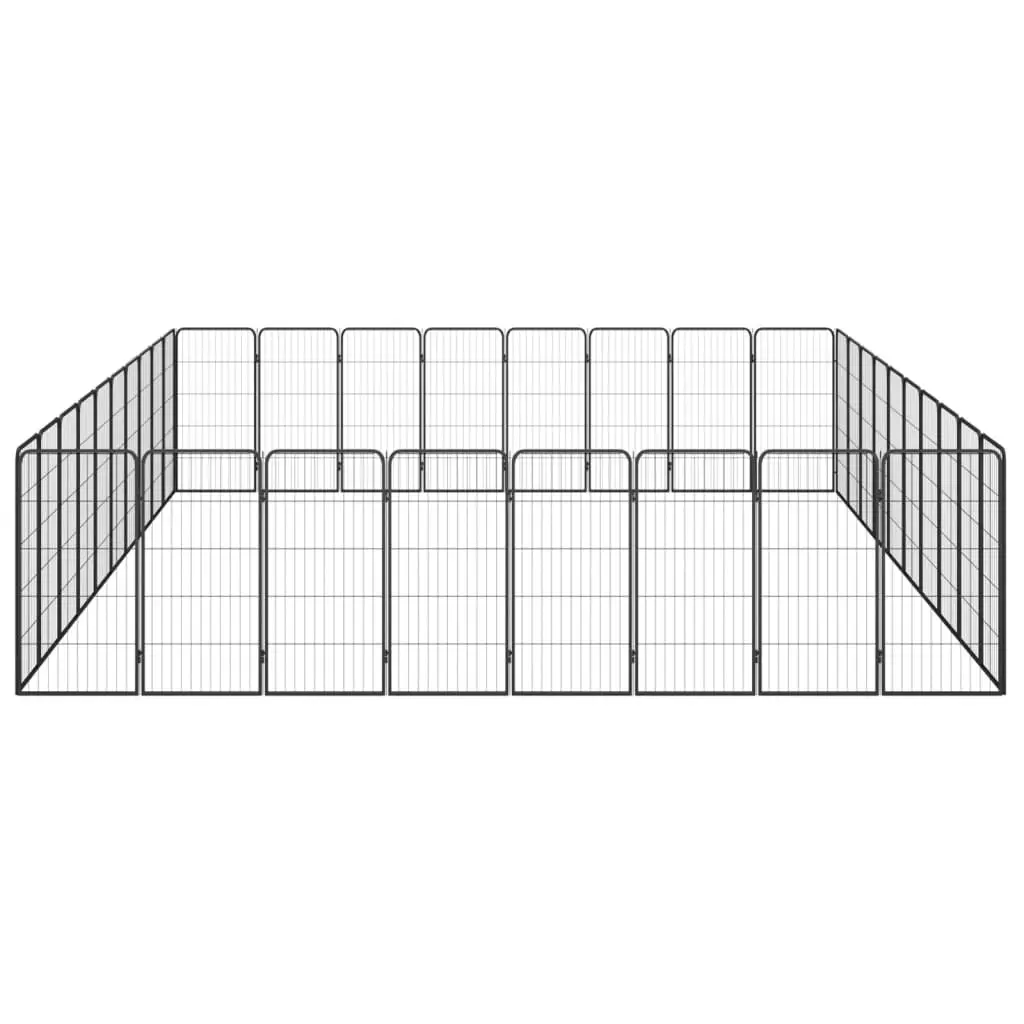 36-Panel Dog Playpen Black 50x100 cm Powder-coated Steel 3115965