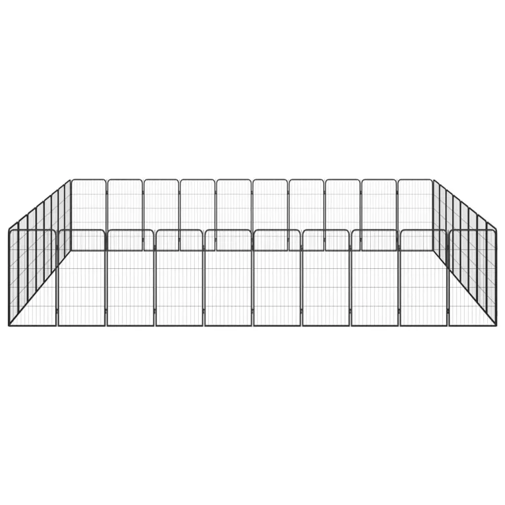 36-Panel Dog Playpen Black 50x100 cm Powder-coated Steel 3115965